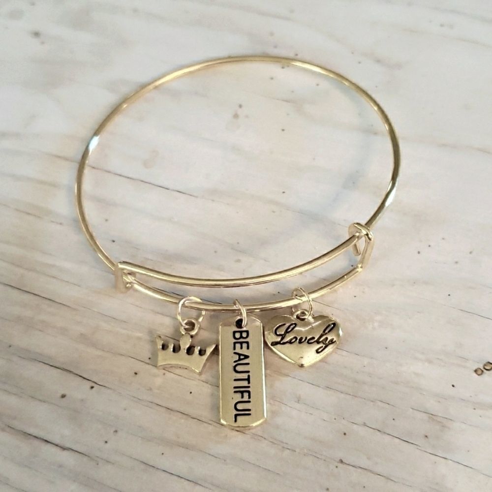 Bracelets by Sandra, gold tone, adjustable, Beautiful